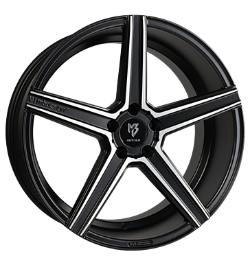 mbDESIGN KV1 DC 9x20 ET37 5x115 75 Schwarz seidenmatt Konturen poliert