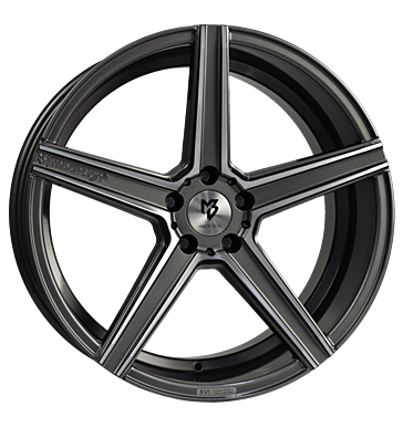 mbDESIGN KV1 DC 10x22 ET20 5x112 75 Grau glänzend Konturen poliert
