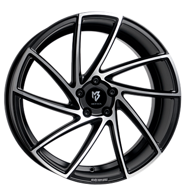 mbDESIGN KV2 8,5x19 ET33 5x112 75 Schwarz seidenmatt Konturen poliert