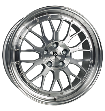 mbDESIGN LV1 7x17 ET35 4x98 67,1 Silber glänzend Front u. Außenbett pol.