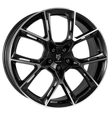 mbDESIGN KX1 9x21 ET40 5x108 75 Schwarz glänzend Konturen poliert