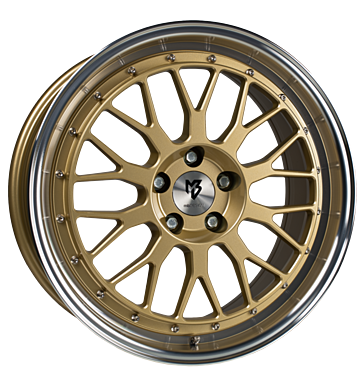 mbDESIGN LV1 7x17 ET45 5x114,3 75 Gold glänzend Außenbett poliert