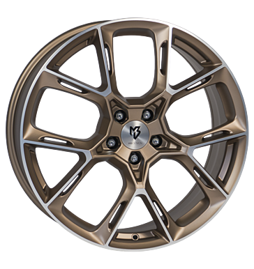 mbDESIGN KX1 9x21 ET35 5x115 75 Bronze hell matt Konturen poliert
