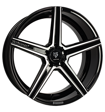 mbDESIGN KV1 DC 9x20 ET37 5x112 75 Schwarz glänzend Konturen poliert