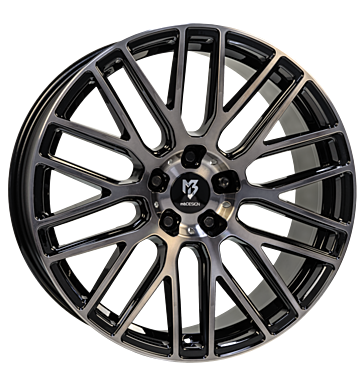 mbDESIGN KV4 8,5x18 ET45 5x112 75 rauchschwarz glänzend lackiert Front pol.