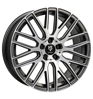 mbDESIGN KV4 8,5x19 ET33 5x120 74,1 grau matt lackiert Front poliert
