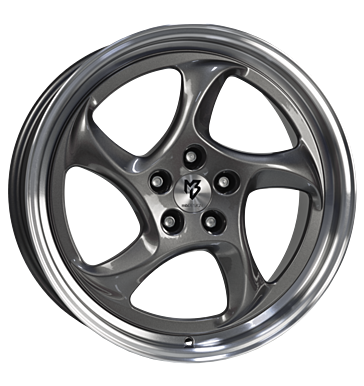mbDESIGN Turbo 9x19 ET42 5x112 75 Grau glänzend Außenbett poliert