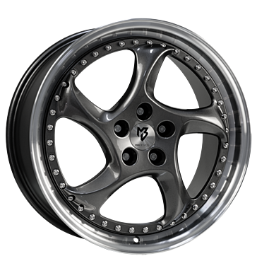 mbDESIGN Turbo S 9x19 ET42 5x112 75 Grau glänzend Außenbett poliert