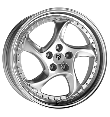 mbDESIGN Turbo S 9x19 ET42 5x112 75 silber glänzend lackiert Außenbett pol.