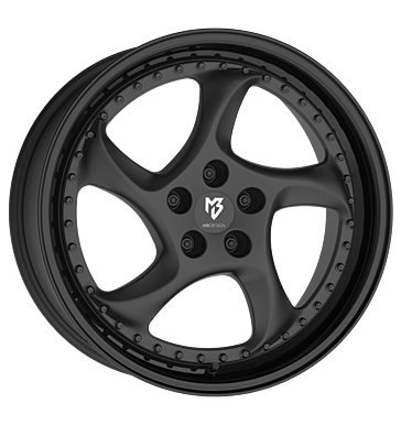 mbDESIGN Turbo S 9x19 ET42 5x112 75 Stern schwarz stumpfmatt Bett glanzschw. lack.