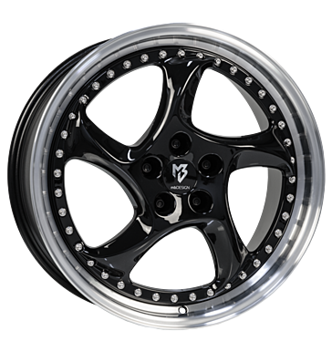 mbDESIGN Turbo S 9x19 ET42 5x114,3 75 Schwarz glänzend Außenbett poliert
