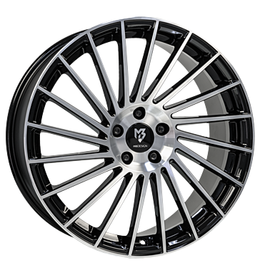 mbDESIGN VR3 7,5x18 ET45 5x112 75 schwarz glänzend lackiert Front pol.