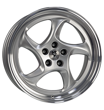 mbDESIGN Turbo 8,5x19 ET45 5x114,3 75 silber glänzend lackiert Außenbett pol.