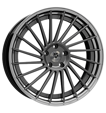 mbDESIGN VR3.2 9x21 ET35 5x112 75 Stern grau matt lackiert Bett glanzschwarz pol.