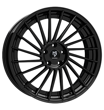 mbDESIGN VR3.2 DC 10,5x20 ET45 5x112 75 Stern und Bett schwarz glänzend lackiert