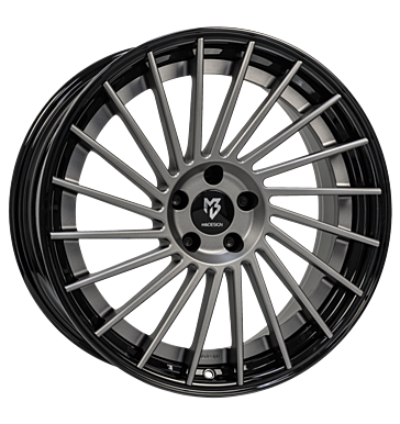 mbDESIGN VR3.2 DC 10,5x20 ET45 5x120 72,55 Stern grau matt Bett glanzschwarz lackiert