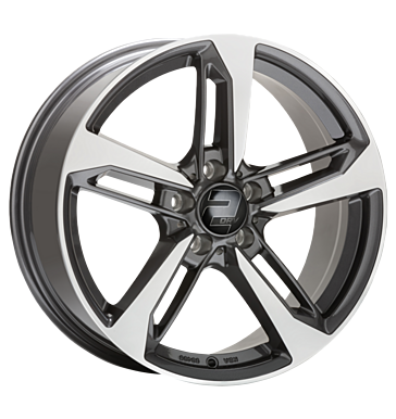 2DRV WH36 8x18 ET48 5x112 66,6 dark gunmetal hochglanzpoliert