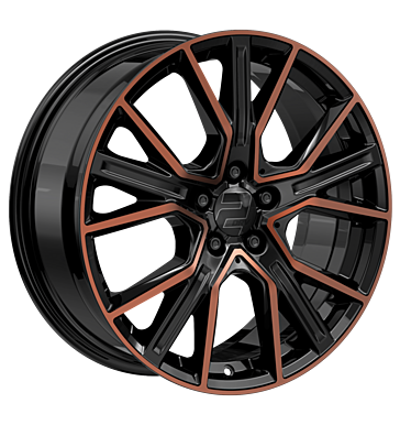 2DRV WH34 8,5x20 ET30 5x112 66,6 Schwarz Kupfer hochglanzpoliert