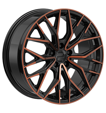 2DRV WH37 8,5x20 ET35 5x112 66,6 Schwarz Kupfer hochglanzpoliert