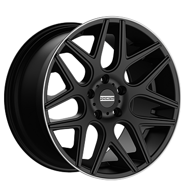 Fondmetal Moros 9,5x20 ET35 5x130 84,1 matt black machined lip