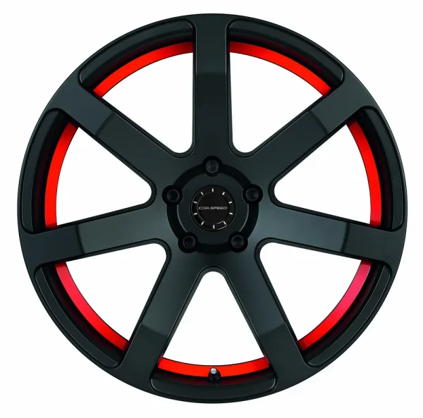 CORSPEED CHALLENGE 8,5x20 / 5x112 ET45 Mattblack Puresports / undercut Color Trim rot