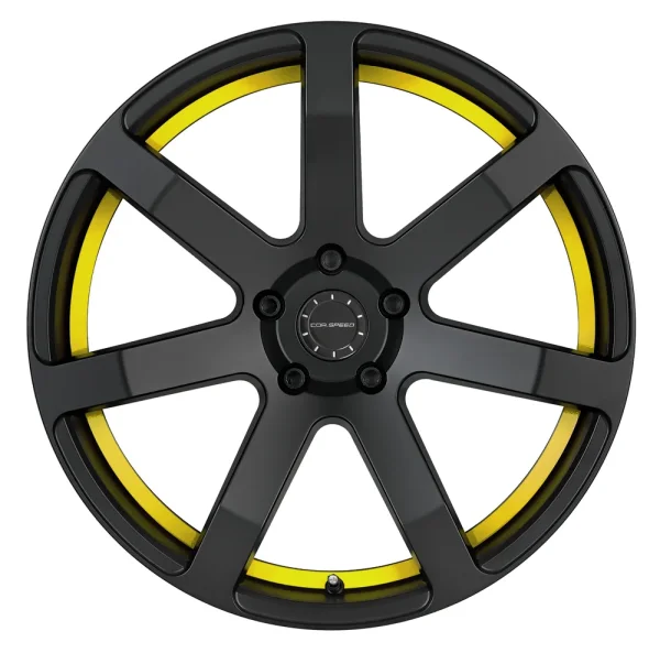 CORSPEED CHALLENGE 8,5x19 / 5x112 ET32 Mattblack Puresports / undercut Color Trim gelb