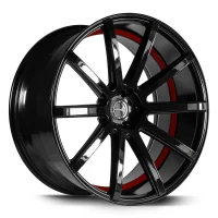 CORSPEED DEVILLE 9.5x22 / 5x112 ET25 Higloss-Black/ undercut Color Trim rot mit Spurplatte BCF22023