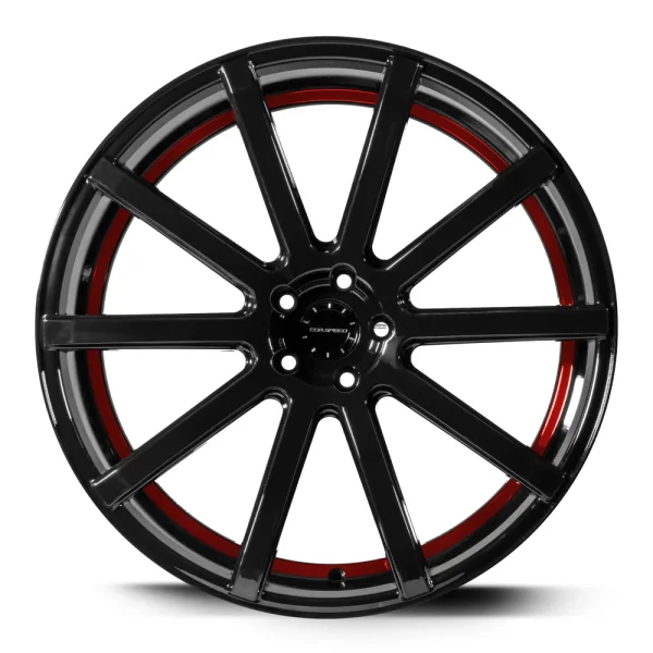 CORSPEED DEVILLE 9,5x22 / 5x114,3 ET40 Higloss-Black/ undercut Color Trim rot