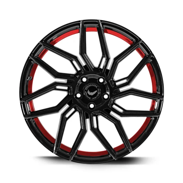 BARRACUDA DRAGOON 8.5x19 / 5x112 ET43 Higloss-Black undercut Trimline red