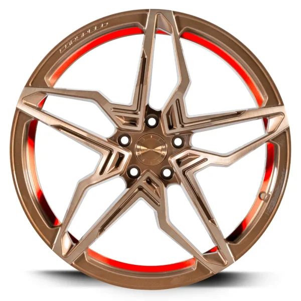 CORSPEED KHARMA 10.0x20 / 5x120 ET35 Higloss-Bronze brushed Surface undercut Trimline red