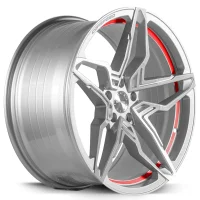 CORSPEED KHARMA 8.5x19 / 5x112 ET43 Silver-brushed-Surface undercut Trimline red