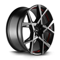 BARRACUDA Project X 10.0x22 / 5x114,3 ET40 Black brushed Surface undercut Trimline red