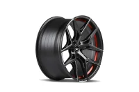 BARRACUDA RAZZER 8,5x20 5x112 ET27 Mattblack undercut Trimline rot Puresports gefräst mit Spurplatte BCF22967