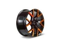 BARRACUDA TZUNAMEE EVO 8x18 /5x100 ET38 Black gloss Flashorange mit Spurplatte BCF22028