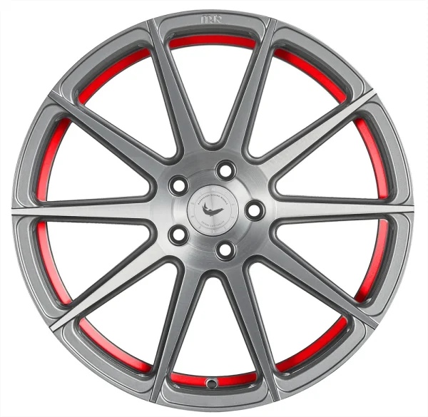 BARRACUDA PROJECT 2,0 / 9,0x20 / 5x112 ET27 silver brushed/ undercut Color Trim rot mit Spurplatte BCF22967