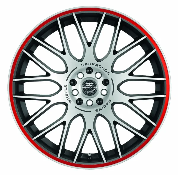 BARRACUDA KARIZZMA 7,5x17 / 4x98 4x108 ET38 Mattblack-polished / Color Trim rot