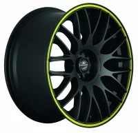 BARRACUDA KARIZZMA 8,0x18 / 5x100 5x112 ET32 Mattblack Puresports / Color Trim gelb