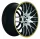 BARRACUDA KARIZZMA 8,0x18 / 5x110 5x120 ET35 Mattblack-polished / Color Trim gelb mit Spurplatte S10289