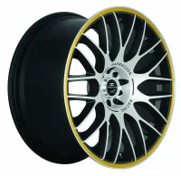 BARRACUDA KARIZZMA 8,0x18 / 5x112 ET45 Mattblack-polished / Color Trim gelb