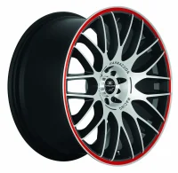 BARRACUDA KARIZZMA 8,5x19 / 5x100 5x112 ET32 Mattblack-polished / Color Trim rot