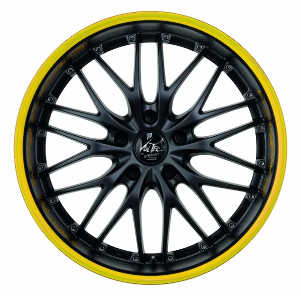 BARRACUDA VOLTEC T6 8,0x18 / 5x100 ET32 Mattblack Puresports / Color Trim gelb