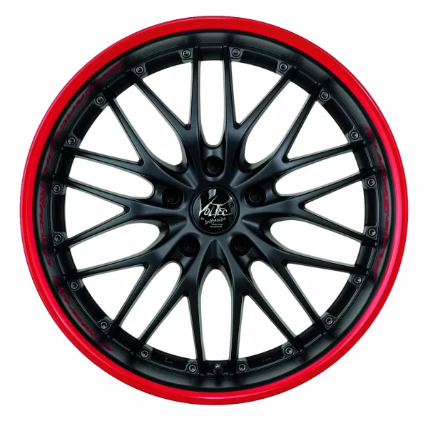 BARRACUDA VOLTEC T6 8,0x18 / 5x100 ET32 Mattblack Puresports / Color Trim rot