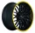 BARRACUDA VOLTEC T6 8,5x19 / 5x112 ET38 Mattblack Puresports / Color Trim gelb mit Spurplatte BCF22029