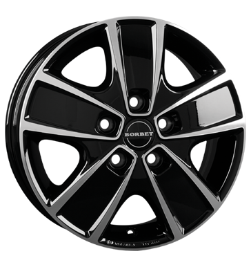 Borbet CWG 6x16 ET68 5x118 71,1 black polished