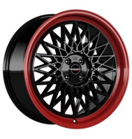 Borbet B 7x17 ET30 4x100 64 black rim red