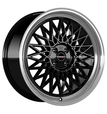 Borbet B 7x17 ET38 4x100 64 black rim polished