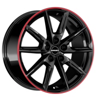 Borbet LX18 8x18 ET40 5x112 66,6 black glossy rim red