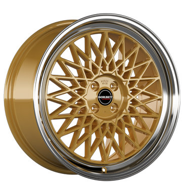 Borbet B 7x17 ET30 4x100 64 gold rim polished