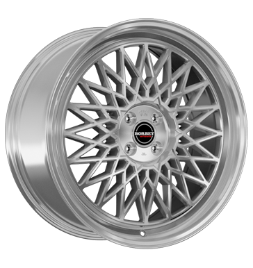 Borbet B 7x17 ET30 4x100 64 silver rim polished