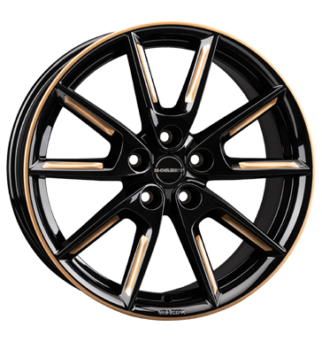 Borbet LX18 8x18 ET45 5x108 72,5 black glossy gold spoke rim